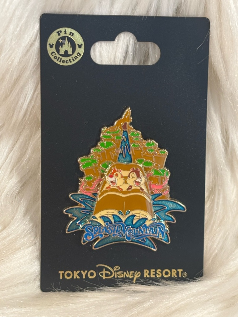 Tokyo Disney Resort Splash Mountain Pin featuring Chip 'n' Dale